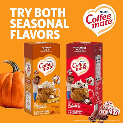 Nestle Coffee mate Coffee Creamer, Pumpkin Spice, Liquid Creamer Singles, Non Dairy, No Refrigeration, 0.375 fl oz Tubs (Pack of 200)