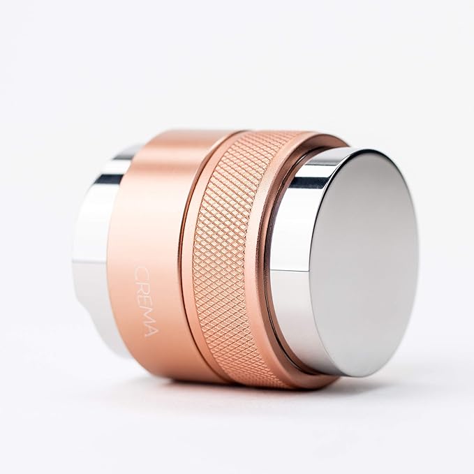 Crema Coffee Products 45.5mm Hand Tamper & Coffee Distributor V2 | Compatible with Flair Pro and Pro 2 Portafilter | Double-Sided, Adjustable Depth Tool|Made with Durable 304 Stainless Steel|Rose Gold