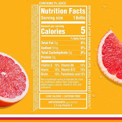 Sparkling Ice, Pink Grapefruit Sparkling Water, Zero Sugar Flavored Water, with Antioxidants and Vitamins, Zero Sugar, 17 fl oz Bottles (Pack of 12)