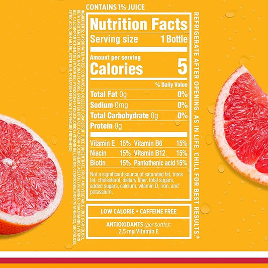 Sparkling Ice, Pink Grapefruit Sparkling Water, Zero Sugar Flavored Water, with Antioxidants and Vitamins, Zero Sugar, 17 fl oz Bottles (Pack of 12)