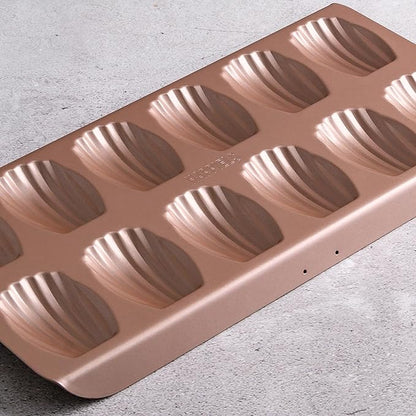 Non Toxic Nonstick Madeleine Pan 12 Well Set of 2 (24 wells) | Non Stick Nontoxic Madeleines Pans for baking | Madeleine Cake Cookie Mold | Madeleine tray for oven | French tin 12