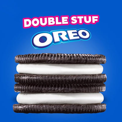OREO Double Stuf Chocolate Sandwich Cookies, King Size, 10 Snack Packs (8 Cookies Per Pack)