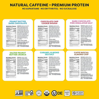 Quantum Energy Square: Energy Bar with Caffeine & 10g Protein. Delicious Healthy Snack On The Go. (Vegan, Gluten-free, Soy-free, Dairy-free) (Variety 12-Pack)