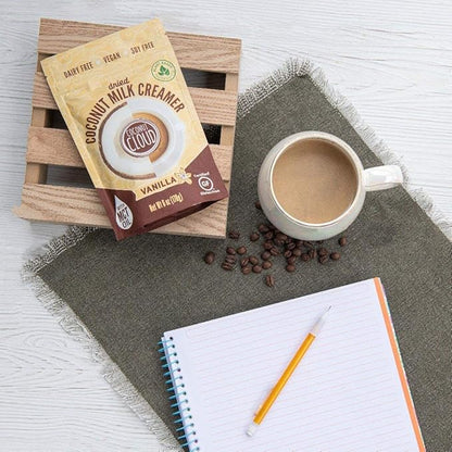 Coconut Cloud: Plant Based Dairy Free Coffee Creamer | Keto Friendly, Unsweetened Coconut Milk Powder | Low Sugar, Dairy Free, Non-GMO, Plant Based, Gluten & Soy Free, USA Made, (Vanilla & Original Combo), 2-Pack