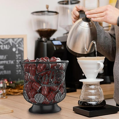 Coffee Pod Holder, Large K Cup Organizer, Large Capacity K Cup Storage for Keuring Espresso Capsule Coffee Creamer, Easy to Refill and Organize for Cafe Bar, Coffee Bar Decor