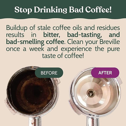 Breville Compatible Espresso Machine Cleaning & Maintenance Kit. Includes 52 Breville Cleaning Tablets and 6 Water Filters. Carbon Neutral. 1 Year Supply.
