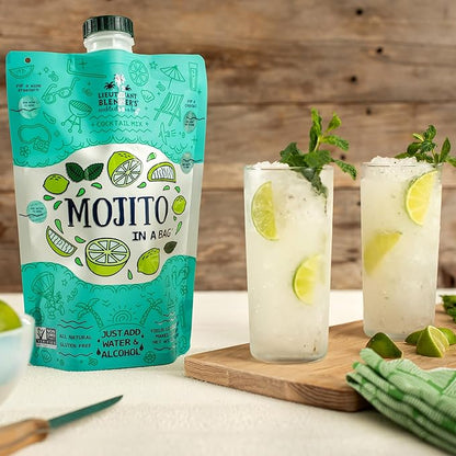 Lt. Blender's Mojito in a Bag - Each Bag Makes 1/2 Gallon of Frozen Mojito Mix – Non-GMO Cocktail Mix for Slushies – Make a Cocktail, Wine Slushie or Mocktail - (Pack of 4)