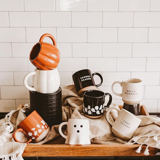 Sweet Water Decor Halloween Coffee Mug - Spooky Coffee Mug for Halloween - Durable Stoneware Mug for Tea & Cocoa - Perfect Fall Mugs for Morning Brew & Cozy Nights - Spooky Season Design Mug 14oz