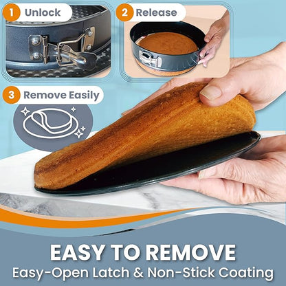 Springform Pan 9 Inch NONSTICK - 9 Springform Cheesecake Pan with LEAKPROOF SILICONE PANprotector - Spring Form Pans 9 Inch - Cheese Cake Pans for Baking in WATER BATH NO FOIL WRAP