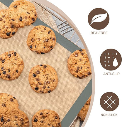 Macaron Silicone Baking Mat, 3 Pack Reusable Baking Mat, Non-Stick, Food Safe Silicone Cookies Sheets for Baking