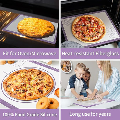 Silicone Baking Mat, Non Stick Pastry Mat Sheet for Dough Rolling, Pie Crust Macarons Baking Sheet, Easy to Clean& Dishwasher Safe, Food Grade Silicone Macaron Cookie Mat