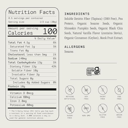 Julian Bakery® ProGranola® Cereal | Vegan | Vanilla Cluster | 10g Protein | 1 Net Carb | Gluten-Free | Grain-Free | 9oz (3 PACK)