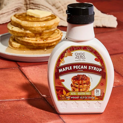 ChocZero Maple Pecan Syrup, Sugar Free, Low Carb, Sugar Alcohol Free, Gluten Free, No Preservatives, Non-GMO Dessert and Breakfast Topping Syrup, 10.5oz (Pack of 1)