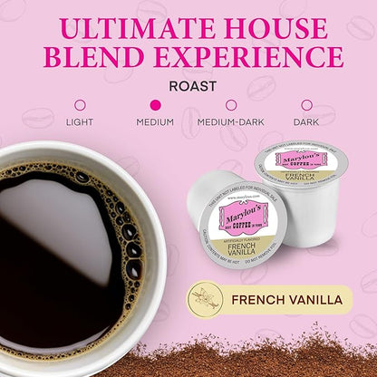 Marylou's Coffee – French Vanilla Flavored Gourmet Coffee – Single Serve Coffee Pods, Compatible with Keurig Brewers – 12 Pods