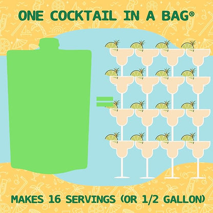 Lt. Blender's Margarita in a Bag - Margarita Mix - Each Bag Makes 1/2 Gallon of Frozen Margaritas – Non-GMO Cocktail Mix - No Blender Needed – Add Liquor, Wine or as a Mocktail (Pack of 5)