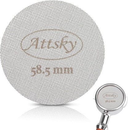 58.5mm Espresso Puck Screen, Espresso Filter for 58mm Portafilter Filter Basket, Reusable Espresso Screen with 1.7mm Thickness 150μm 316 Stainless Steel