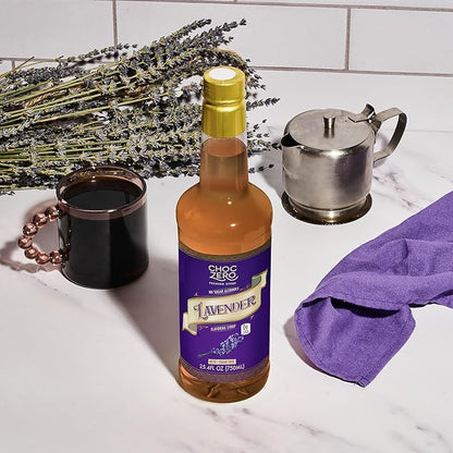 ChocZero Coffee Syrup, Lavender Flavor, Sugar Free Syrup for Drinks, Keto Friendly, 25.4 Fluid Ounces