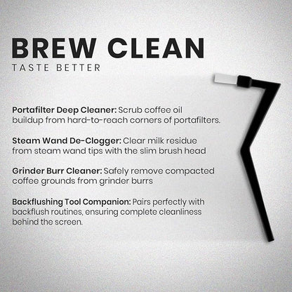 Rattleware Espresso Machine 7” Zig Zag Group Brush - Perfect Cleaning Brush for Home, Cafe, and Restaurant - Ideal for Daily Backflushing Routine