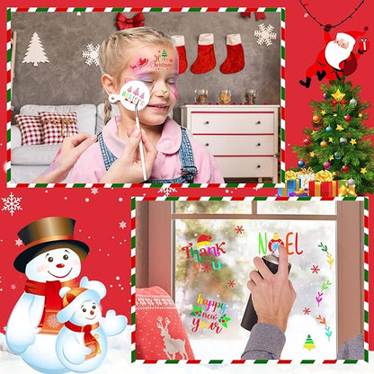JULBEAR 36 Pieces Reusable Christmas Cake Stencils Templates Molds Tools for Christmas Holiday New Year Cookies Baking Painting Dessert Coffee Decoration