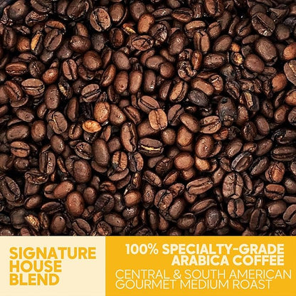 Sarasota Coffee Ground Signature House Breakfast Blend | Medium Roast Gourmet Coffee Grounds | Low Acid, Mold Free, Specialty Grade Bulk Ground | 5lb (80 oz)