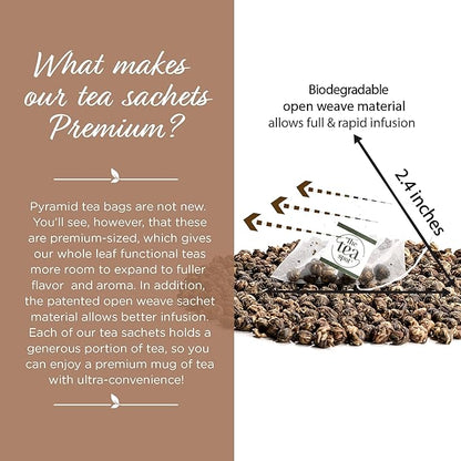 The Tea Spot Jasmine Pearls Green Tea | High-grade Jasmine infused Green Tea Pearls from Fujian | 15 Tea Bags