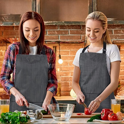 Handepo 4 Pcs Kitchen Cooking Aprons with Pockets Adjustable Waterproof Baking Apron for Women Men, Chef,BBQ, Christmas Gift