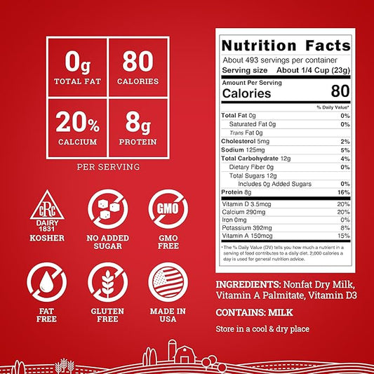 Hoosier Hill Farm Instant Nonfat Dry Milk Powder, 25LB (Pack of 1)
