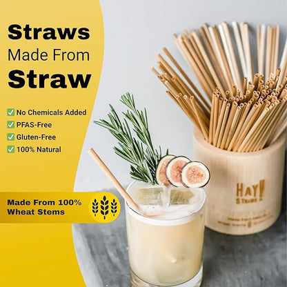 HAY! Stir, Natural coffee stir sticks, fully compostable made from wheat stems, our stir sticks are ideal for hot and cold beverages, 5’' pack of 500