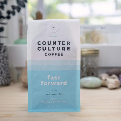 Counter Culture Coffee Fast Forward - Light Roast, Organic, Sustainably Farmed, Kosher, Whole Bean Coffee, 12 oz (1 Bag)