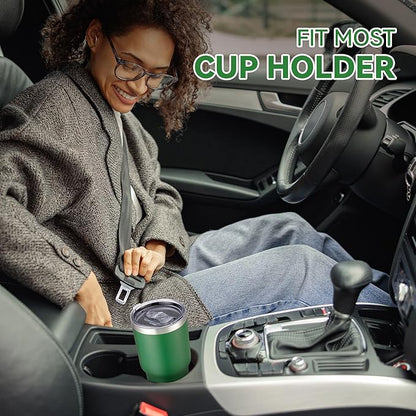 30 oz Tumbler with Lid Stainless Steel Tumblers Bulk Vacuum Insulated Cup Reusable Powder Coated Travel Mug Double Wall Leak Proof Cups Keep Cold Drinks for 12 Hours Dark Green, Set of 12