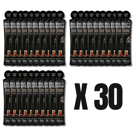 Cold Brew Coffee Concentrate liquid, Single Serve Coffee Sticks, MistyBrew, Imported from Korea, Premium coffee (30 sticks, Supremo)