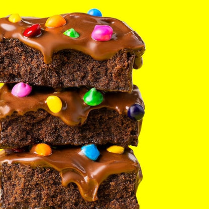 FITCRUNCH Dipped Protein Brownies, 12g of Protein & 4g of Sugar (8 Brownies, Confetti)