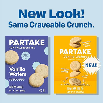 Gluten Free Partake Crunchy Cookie & Cracker Variety Pack (Chocolate Chip, Classic Graham Cracker, Vanilla Wafer) - Vegan - Free From the Top 9 Allergens Including Dairy, Wheat, Soy, Eggs, & Peanuts - Non GMO - Safe School & Office Snack (3 Pack, 5.5oz...