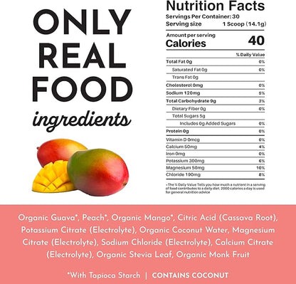 Guava Mango Electrolytes – 30‑Serving Hydration Drink Mix with Coconut Water, Sea Salt, and Trace Minerals – Supports Hydration, Recovery, and Electrolyte Balance*