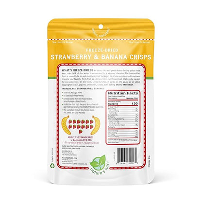 Nature's Turn Freeze-Dried Fruit Snacks, Strawberry Banana Crisps, Pack of 6 (1.2 oz Each)