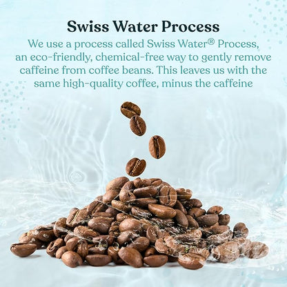 Four Sigmatic Calm Organic Decaf Ground Coffee | Swiss Water Decaf Coffee with Chaga & Reishi Mushroom Extracts | 12oz Bag