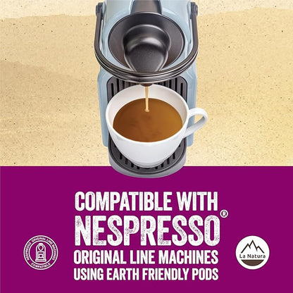 La Natura European-Style Beauty Coffee Pods - For Original Line Nespresso Machines - Espresso Roast with Biotin, Selenium, and Zinc for Healthy Hair, Skin, Nails - Pack of 60