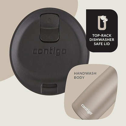 Contigo West Loop 2.0 Leak-Proof Spill-Proof Insulated Stainless Steel Travel Mug 16oz. 2 Pack Brown Sugar & Chocolate Truffle Metallic