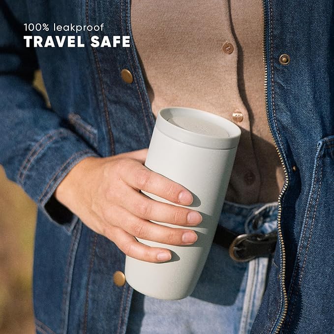 Simple Modern Travel Coffee Mug Tumbler with 360° Lid | Ceramic-Lined Insulated Stainless Steel Cold Brew Iced Coffee Cup Thermos | Gifts for Women Men Her Him | Voyager Signature | 16oz | Buttercup