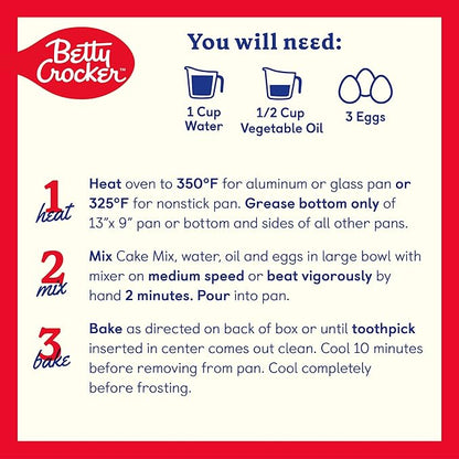 Betty Crocker Delights Super Moist Triple Chocolate Fudge Cake Mix, 13.25 oz
