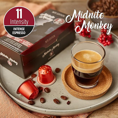 MidNite Monkey 120ct for Nespresso Original Machine Compatible Pods | Aluminum Coffee Capsules I Like Dharkan Espresso I Fully Nespresso Compatible