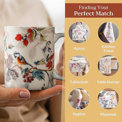 Maison d' Hermine Coffee Mug with Handles Fine Bone China Mugs Pack of Two Tea Cups for Hot Beverages Cappuccino Latte Home Restaurant Office Perfect for Gift (Equinoxe - Beige, 12 Ounce)