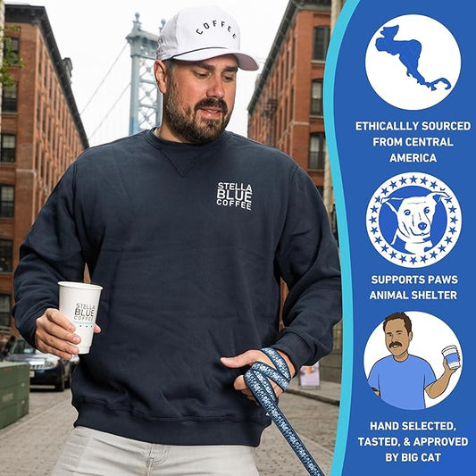 STELLA BLUE Fresh Cold Brew Coffee | Electric Avenue Blend | 100% Arabica Dark Roast | Bold Toffee and Dark Chocolate with Smoky Notes | 6 Brew Packets for Cold Brew | Makes 24 Smooth Bold Cups