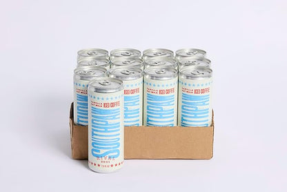 Rival Bros Southpaw Ready to Drink Iced Coffee, Vanilla Oat Milk Flavored, 7.5 Fl Oz, 12 Count, Perfect for On-the-Go, 100mg Caffeine, Easy to Drink Canned Coffee