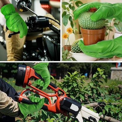 Leather Work Gloves for Men & Women, Reinforced Durable Gardening Gloves,Cowhide Work Gloves,Puncture & Cut Resistant