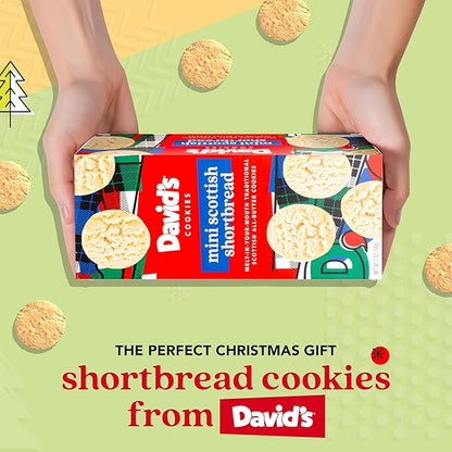David's Cookies Mini Shortbread Pure Butter Cookies 1 Pack - Traditional Scottish Style Butter Cookies, OU Kosher Certified, Decadent Gourmet Shortbread Cookies Snack Box for Tea, Coffee, & Gifting