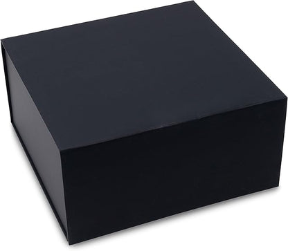 Prime Line Packaging Christmas Gift Boxes with Lids, Holiday Gift Boxes for Presents, Medium Black Gift Box, Collapsible for Wrapping, Birthdays, Weddings, Bulk, 10x10x5, 15 Pack
