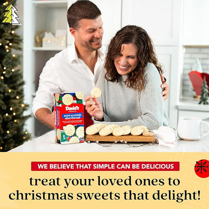 David's Cookies Mini Shortbread Pure Butter Cookies 1 Pack - Traditional Scottish Style Butter Cookies, OU Kosher Certified, Decadent Gourmet Shortbread Cookies Snack Box for Tea, Coffee, & Gifting