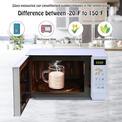 8oz Borosilicate Glass Measuring Cup with Spout Heat&Cold Resistant, Precise oz/ml Measurements, Drip Free Pouring for Kitchen, Baking, Coffee & Lab Easy to Clean Durable & Non-Toxic (Colourful-A)