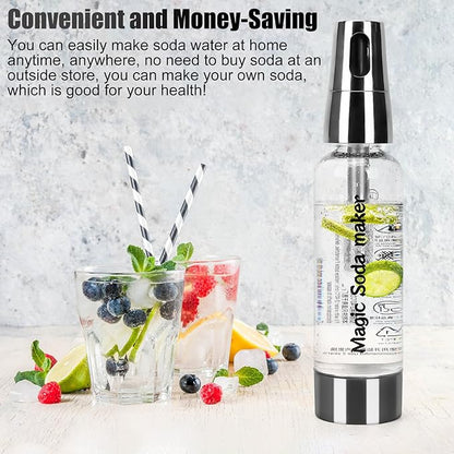 Portable Soda Siphon, 1L Travel Sparkling Water Maker Machine for Home & Outdoor, Carbonated Water Soda Streaming Machine, Soda Maker for Cocktails or Fizzy Drink, 8 gram CO2 Cartridges(Not Included)